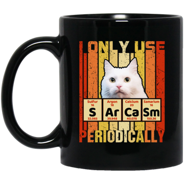 Cat Lover, Sarcasm Funny For Women Gift Periodic Table Gift Black Mug