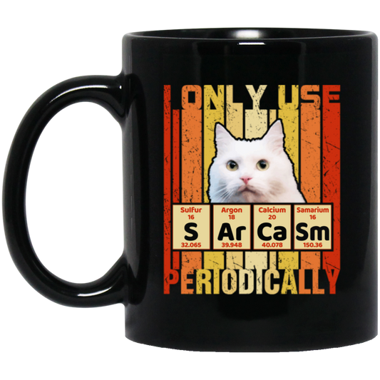 Cat Lover, Sarcasm Funny For Women Gift Periodic Table Gift Black Mug