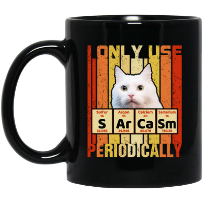 Cat Lover, Sarcasm Funny For Women Gift Periodic Table Gift Black Mug