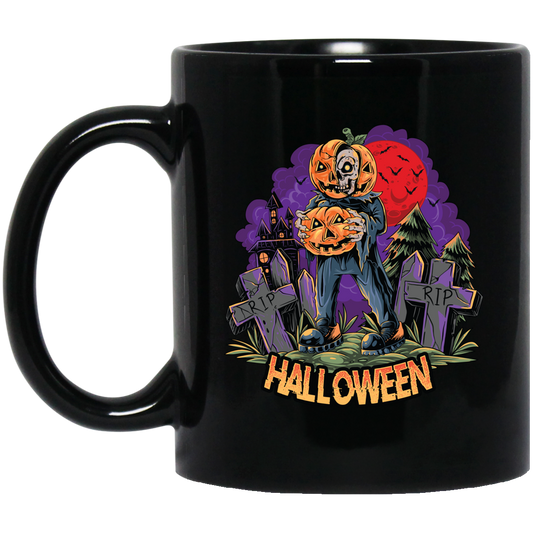 Halloween Holiday, Happy Halloween, Horror Night Black Mug