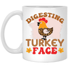 Digesting Turkey Face, Turkey_s Day, Thanksgiving Chicken White Mug