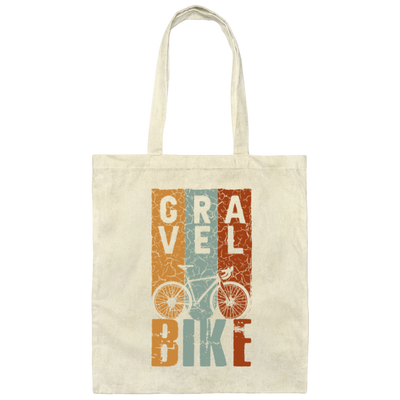 Vintage Gravelbike Mountain, Three Color Retro Bicycle, Gravel Bike Canvas Tote Bag