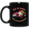 Get In Loser, We're Saving Christmas, Santa Drive Red Car, Merry Christmas, Trendy Chrismas Black Mug