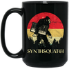 Bigfoot Synthesizer Analog, Sasquatch Synth Nerd, Nerd Love Gift Black Mug