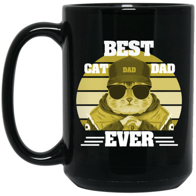 Best Cat Lover, Best Cat Dad Ever Vintage, Cool Cat, Love Kitten Black Mug