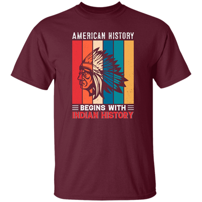 American History Begins With Indian History, Retro Aborigines Unisex T-Shirt