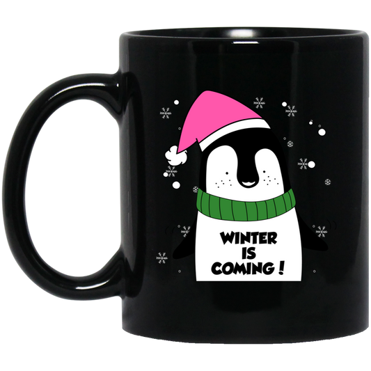 Winter Is Coming, Penguin Christmas, Love Winter, Merry Christmas, Trendy Chrismas Black Mug