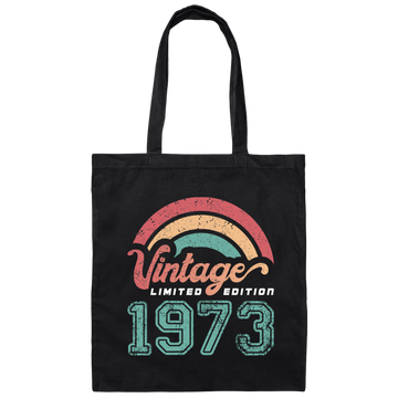 Vintage 1973, Rainbow 1973, Love Gift 1973, Limited Edition 1973 Canvas Tote Bag