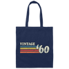 Vintage 1960, Birthday 60th Gift, Retro 60 Birthday Gift Canvas Tote Bag