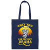 Llama Camping, Only You Can Prevent Drama, Love Llama, Best Retro Canvas Tote Bag