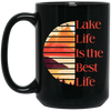 Lake Life Is The Best Life, Love Lake, Retro Lake Black Mug