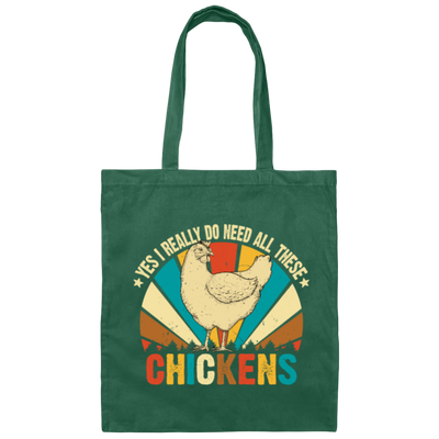 Chickens Lover, Yes I Really Do Need All These, Chicken Vintage Canvas Tote Bag