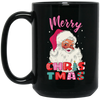 Cute Santa, Pinky Santa, Glance Santa Claus, Santa Face, Merry Christmas, Trendy Christmas Black Mug