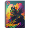Villa Psychedelic, Art Cottage, Realistic Mountaintop, A Bright Sunny Day, Neon Cloud Canvas