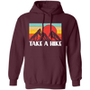 Sunset Two Mountain, Take A Hike Retro, Vintage Climbing, Vintage Style Pullover Hoodie