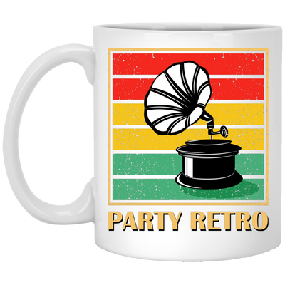 Retro Grammophone, Party Retro, Retro Music White Mug