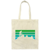 Mountains Vintage, Old With Mountain Bikers, Cycling Family, Green Moutain Canvas Tote Bag