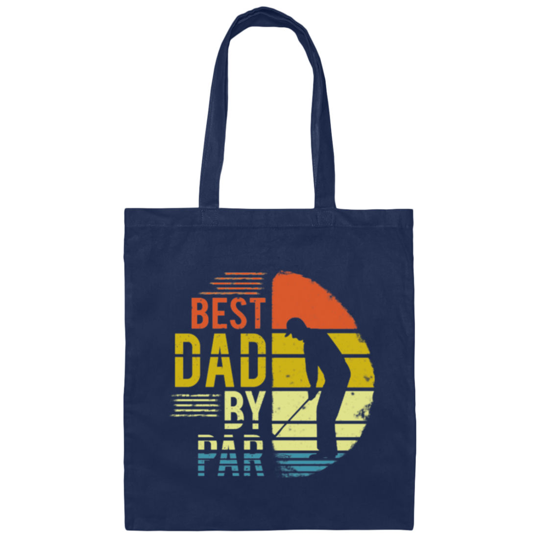 Best Dad By Par Golf Vintage Love Do Golf Retro Style Canvas Tote Bag