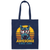 1989 Birthday Gift, Cat Lover Gift, Awesome Since 1989, Retro Cat Gift Canvas Tote Bag