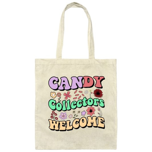 Candy Collectors Welcome, Groovy Sweety Girl Canvas Tote Bag