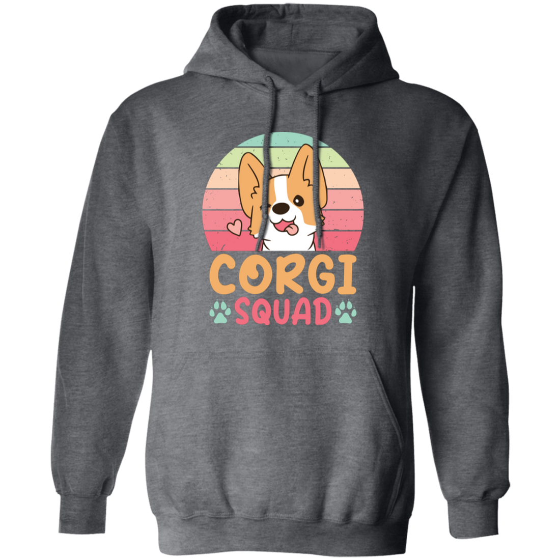 Corgi Squad, Retro Corgi, Groovy Corgi, Lovely Corgi Pullover Hoodie
