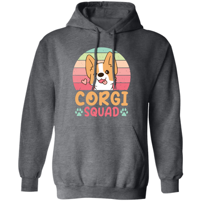 Corgi Squad, Retro Corgi, Groovy Corgi, Lovely Corgi Pullover Hoodie