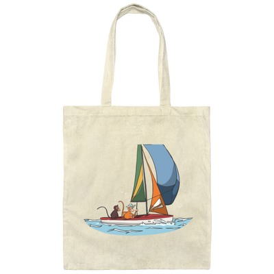Funny Sailing With Dinghy And Friends Gift Canvas Tote Bag