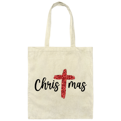 Red Glitter Christmas, Red Christian, Pastor Gift, Merry Christmas, Trendy Chrismas Canvas Tote Bag