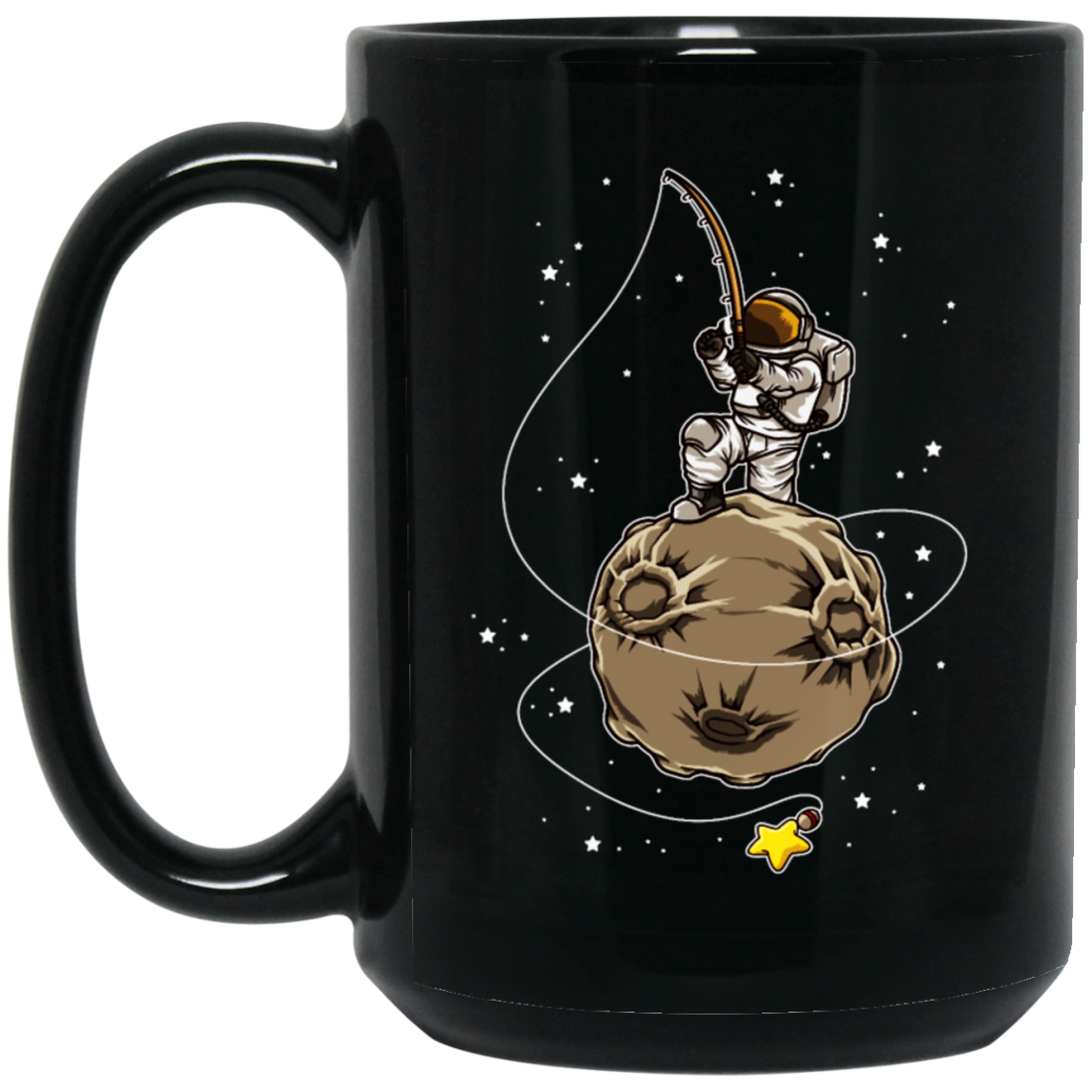 Fishing In Spaces, Astronaut Fishing, Love Fishing, Best Astronaut Gift Black Mug