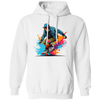 Cool Man, Cool Boy, Boy With Skateboard, Skateboarding Watercolor Pullover Hoodie