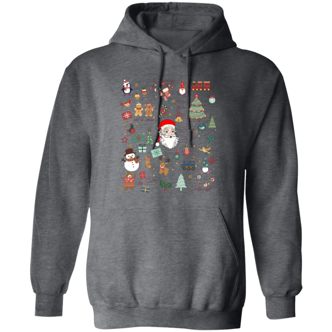 Love Noel, Funny Santa, Merry Christmas, Santa Claus Pullover Hoodie
