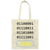 Binary Number, Number 0 And Number 1, Love Binary Canvas Tote Bag