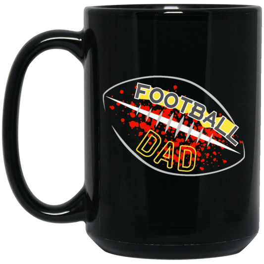 Football Dad, Birthday Day Gift, Love Football, Love Baseball, Best Gift Black Mug