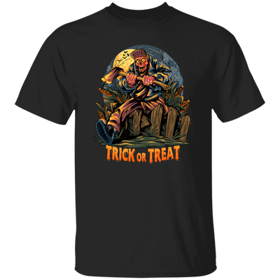 Trick Or Treat, Man Hold Axe, Halloween Night Unisex T-Shirt