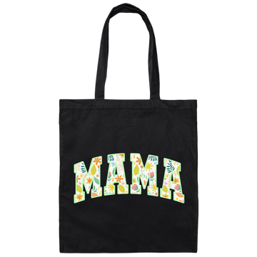 Mama Gift, Floral Mama, Mama Varsity, Mama Design, Mother's Day-green Canvas Tote Bag