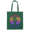 Arizona Vintage Cactus, Retro Arizona Cactus Canvas Tote Bag