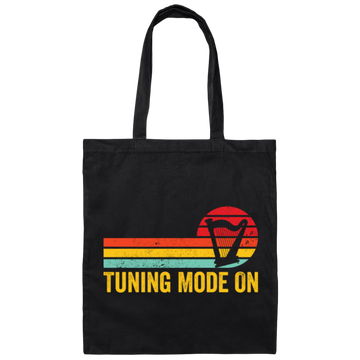 Love Music, Harp Player Gift, Harpist Retro, Tuning Mode On, Love Harp Vintage Canvas Tote Bag