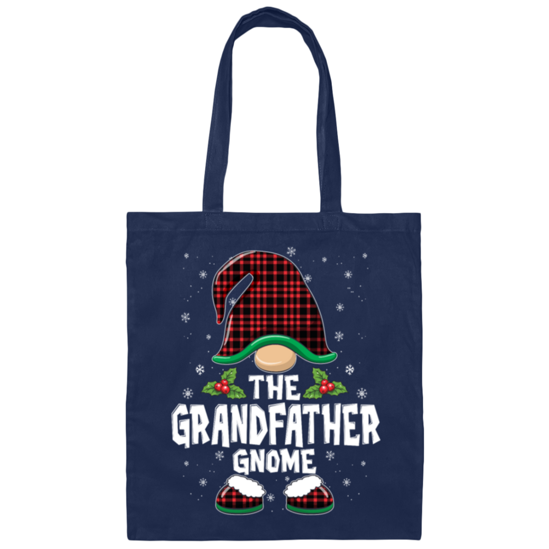 The Grandfather Gnome Present For Family, Xmas Cute Gnome Lover Canvas Tote Bag