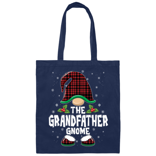 The Grandfather Gnome Present For Family, Xmas Cute Gnome Lover Canvas Tote Bag