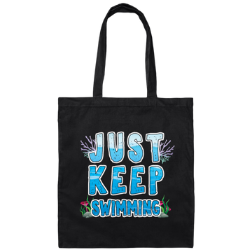 Just Keep Swimming, Best Swimmer, Coral Reefs Swimmer, Swim Team Canvas Tote Bag