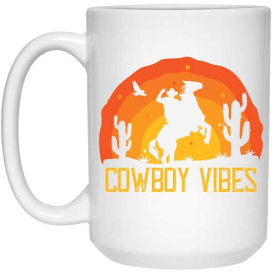 Love Cowboy, Cowboy Design, Cowboy Vibes, Retro Cowboy White Mug