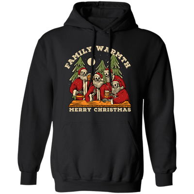 Family Wamth, Merry Christmas, Skeleton Santa Family Pullover Hoodie