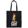 Here To Save Your Kitty Kids, Firefighting, Department Fireman, Firefighter Lover Gift Canvas Tote Bag