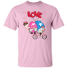 Cute Gnome, Gnome Couple, Gnome Ride A Bike With Love, Valentine's Day, Trendy Valentine Unisex T-Shirt