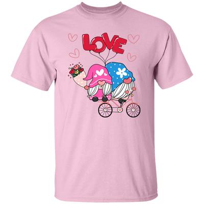 Cute Gnome, Gnome Couple, Gnome Ride A Bike With Love, Valentine's Day, Trendy Valentine Unisex T-Shirt