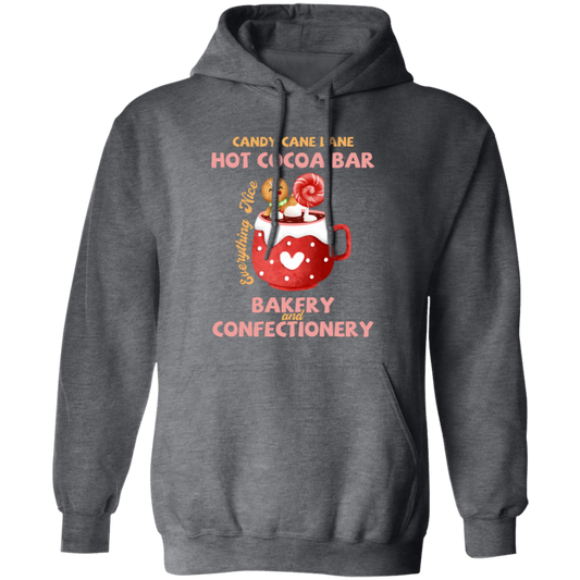 Candy Cane Lane Hot Cocoa Bar, Bakery And Confectionery, Merry Christmas, Trendy Christmas Pullover Hoodie