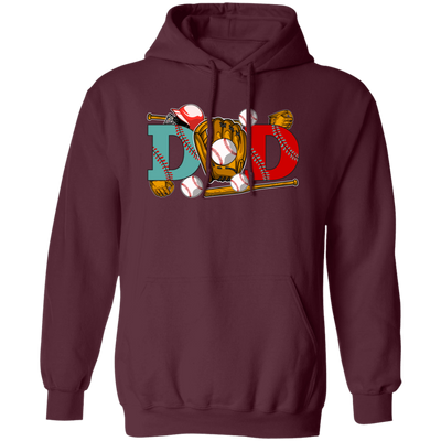 Dad Lover, Father's Day Gift, Love Baseball, Baseball team Pullover Hoodie