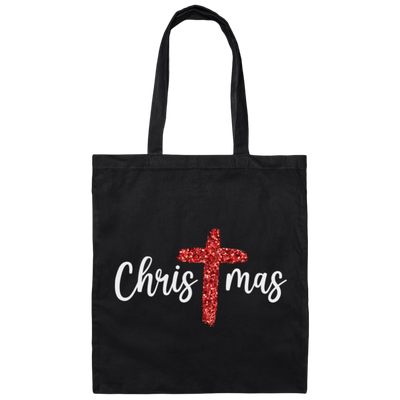 Red Glitter Christmas, Pastor Gift, Merry Christmas, Red Christian, Trendy Chrismas Canvas Tote Bag