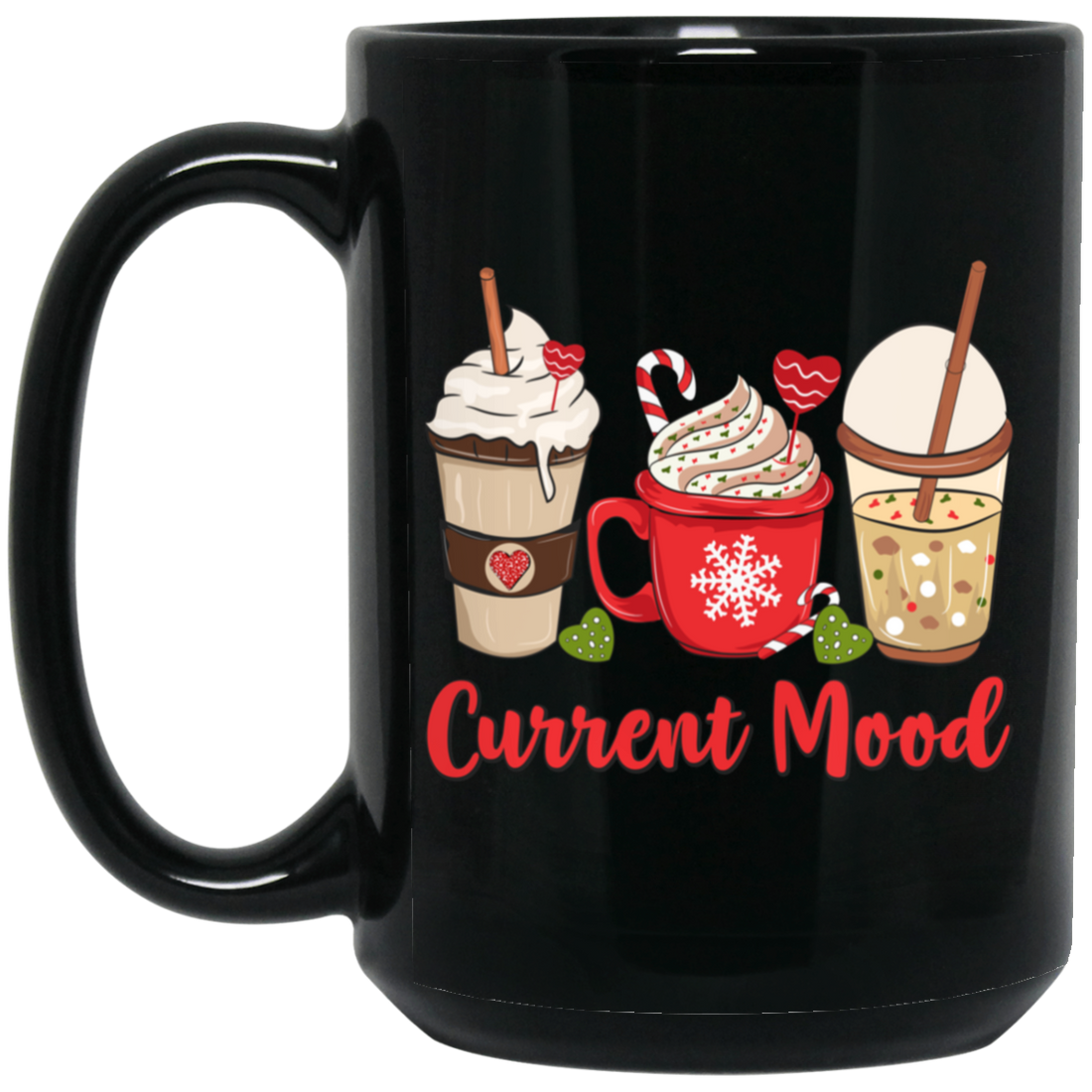 Current Mood, Christmas Coffee, Christmas Drink Cup, Merry Christmas, Trendy Christmas Black Mug