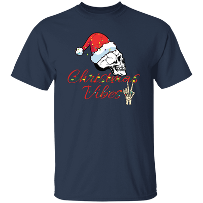 Christmas Vibes, Skull In Christmas, Skull Wear Christmas Hat, Merry Christmas, Trendy Christmas Unisex T-Shirt